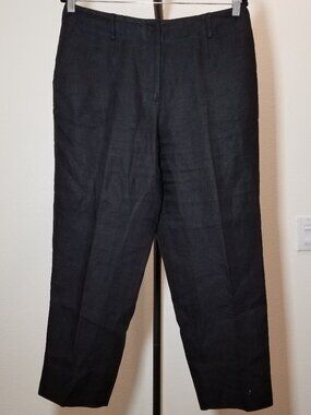 Talbots Irish Linen Womens‎ 12P Black Pants Lightweight Vacation Summer Beach